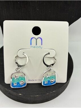 Melody Silver and Blue Ocean Earrings